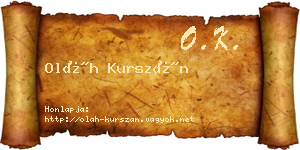 Oláh Kurszán névjegykártya